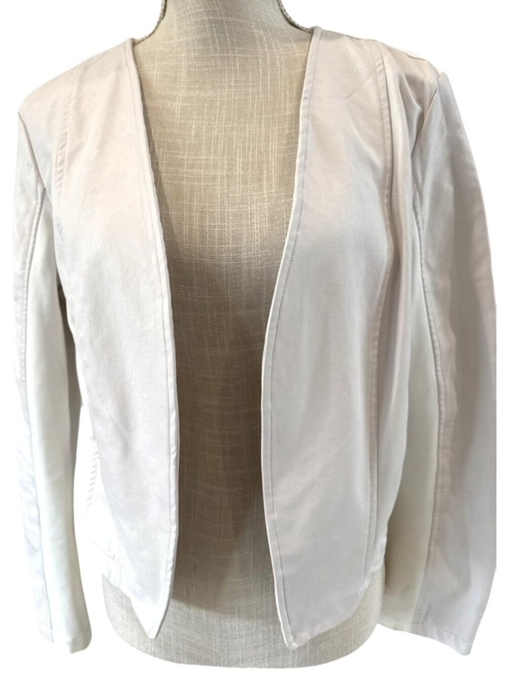 Colori White Faux Leather Womens Jacket S/M